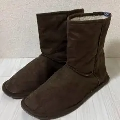 ブラウン スエード ムートンブーツ ボア 防寒
