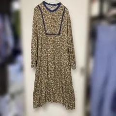 花柄 ワンピース パイピング