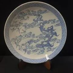 古伊万里　江戸時代　亀鶴　縁起物　飾り皿　46cm 皿立て 古伊万里 江戸時代 亀鶴 縁起物 飾り皿 46cm 皿立て - メルカリ