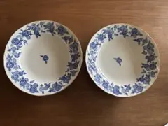 値下げ青いバラの皿 2枚セット 日本製