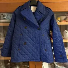 バーバリーネイビー キルティング コート フード付き 直営店購入 美品 