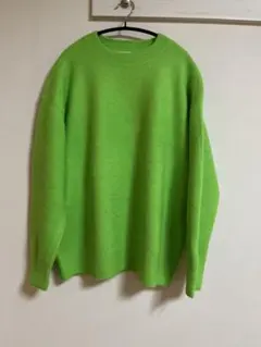 ZARA オーバーサイズ　ニット　ネオングリーン　ビタミンカラー