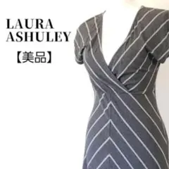 【美品】LAURA ASHLEY ストレッチ フレンチスリーブ ワンピース