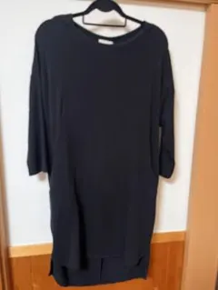 【美品 】studio CLIP黒コクーンチュニックワンピースドルマンゆったり