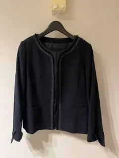 アンタイトル大きいサイズ44 ツイードセレモニースーツ卒業式入学式ネイビー