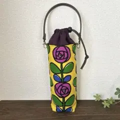 ローズ✤フラワー✿パープル*Ꮮsize　水筒カバー　ペットボトルカバー　北欧風