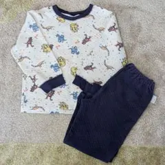 ユニクロ ベビー キッズ アニア キルトパジャマ 恐竜 120