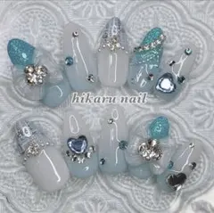 ネイルチップ☆オーダーグラデーション天然石量産型地雷ワンホンサブカル