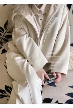 (2/6まで出品) フード付きコート 厚手 アウター