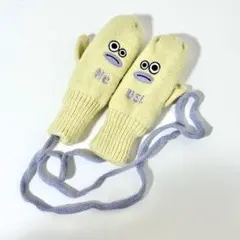 クリーム色 デザイン ニット 手袋 ミトン