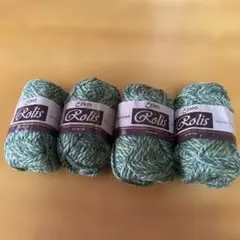 英国羊毛使用　毛糸　ピノ　ローリス　 モスグリーン系　50g 4玉