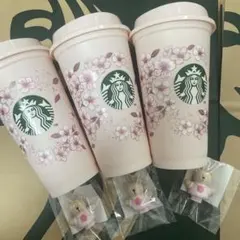 スタバSAKURA2026 リユーザブルカップ ベアリスタキャップ付 3セット