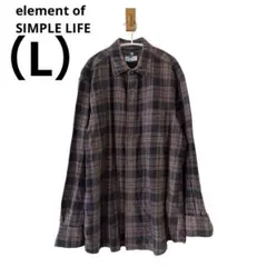 0591 element of SIMPLE LIFE長袖シャツチェック柄L秋冬