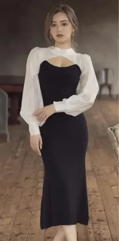 【新品・未使用・タグ付き】クラシカルドッキングマーメイドワンピース