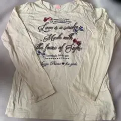 Mezzo Piano 長袖カットソー クリーム色 リボン 165cm LL