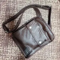 送料込み☆PORTER ブラウンレザー ボディバッグ
