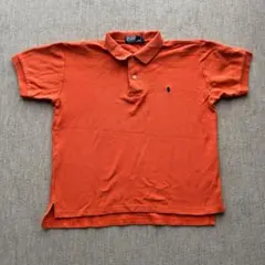 ラルフローレン 半袖ポロシャツ L オレンジ 鹿の子 刺繍ロゴ