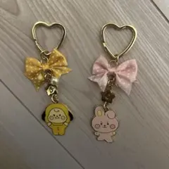 BT21 キーホルダー 2個セット リボン付き