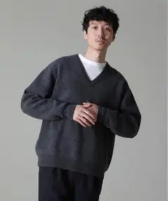 ナノユニバース プルオーバーニット ウール カシミア Vネックセーター S