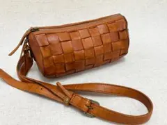 ダコタ　ショルダーバッグ　Dakota　編み込み　レザー　バッグ　ブラウン