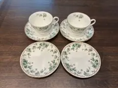 ナルミ　アルページュ　カップ＆ソーサー2客　プチケーキ皿2客