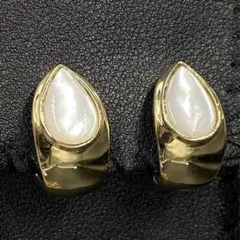 ヴィンテージ Monet モネ シェル マグネット式 イヤリング