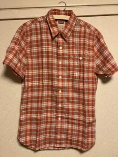 Levi's リーバイス 半袖チェックシャツ オレンジ Sのサムネイル