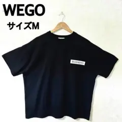 WEGO ウィゴー メンズ バラ刺繍ビッグシルエット Tシャツ ブラックサイズM