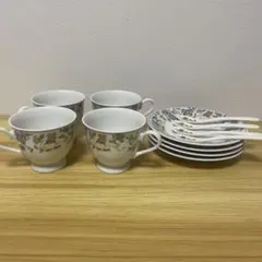【未使用】4客分 ナルミ カップ&ソーサー&スプーン