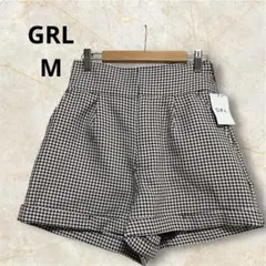 新品タグ付き GRL 千鳥柄 ショートパンツ ブラック M 裏地付き