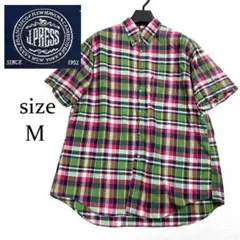 J.PRESS 半袖 BDチェックシャツ M マドラスチェック コットン100%のサムネイル