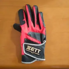 ZETT バッティング用手袋 赤/黒