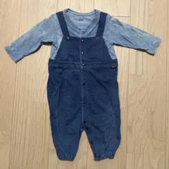 COMME CA ISM デニムロンパース