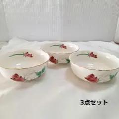 美濃焼　龍峯窯　金彩　薔薇　盛り鉢　陶器　3枚セット