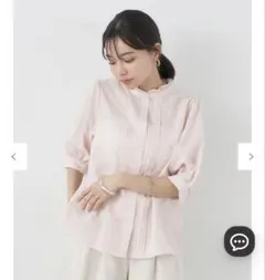 earth music&ecology ピンタック　フリル襟　ピンク　美品