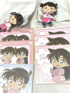 ぬいぐるみ×2、色紙×6 新一、蘭