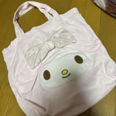 未使用に近い　マイメロリボン付きピンクトートバッグ
