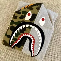 ☆ 【新品同様・正規品】 A BATHING APE シャークパーカー グレー