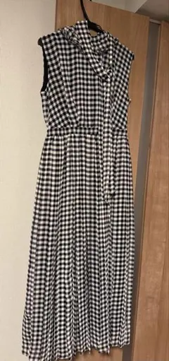 CELFORD ギンガムチェック柄ロングワンピース