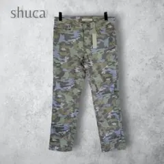 【shuca GLOBAL WORK】　プリントクロップドレギンスパンツ　迷彩