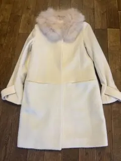 PROPORTION BODY DRESSING ファー付きホワイトロングコート