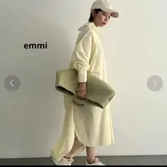 emmi atellier ビッグシャツワンピース イエロー 羽織