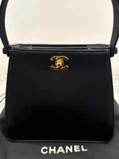 希少 CHANEL シャネル ハンドバッグ ダブルフェイス ターンロック ベロア