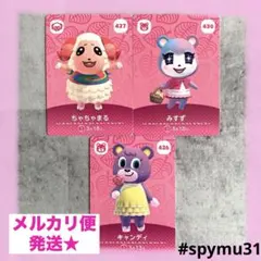 どうぶつの森amiiboカード　ちゃちゃまる　みすず　キャンディ