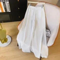 ハイウエスト＆カジュアル ワイドパンツ 着痩せ 無地＆シンプル 通勤 人気新作