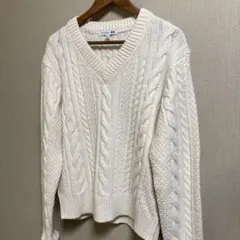 JWANDERSON ✖️UNIQLO Vネック ケーブル編みセーター L