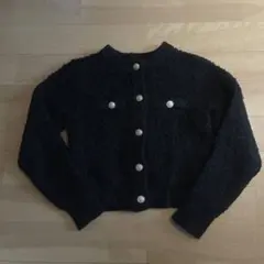 H&M ボア風ジャケット　ノーカラージャケット