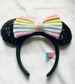 ミニーマウス カチューシャ レインボー 40周年 ① ＊f0149