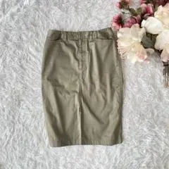 ESTNATIONサザビーリーグ　チノスカート　スリット（36）カーキ色