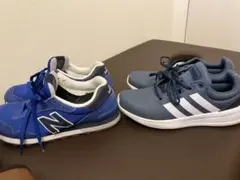 New Balance 青 スニーカー、adidasスニーカー　2足セット